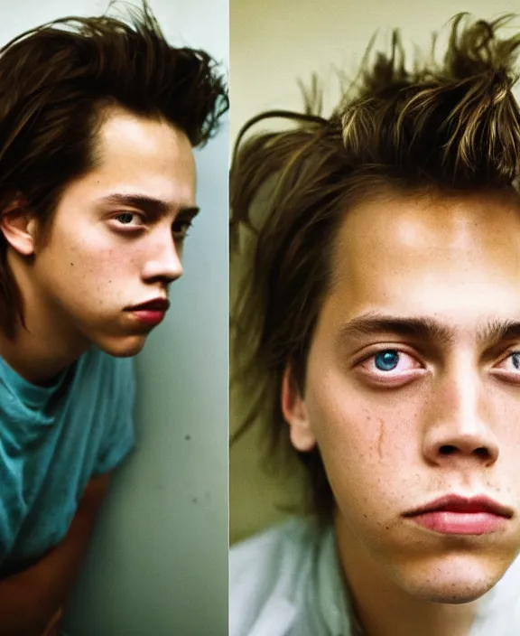 Prompt: portrait cole sprouse photographed by nan goldin