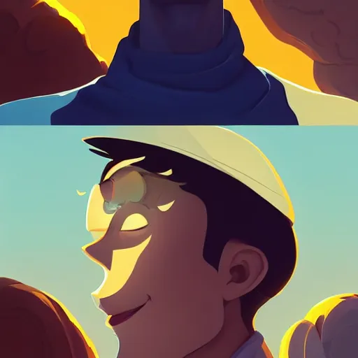 Image similar to face icon stylized minimalist the new adventures of johnny quest, loftis, cory behance hd by jesper ejsing, by rhads, makoto shinkai and lois van baarle, ilya kuvshinov, rossdraws global illumination