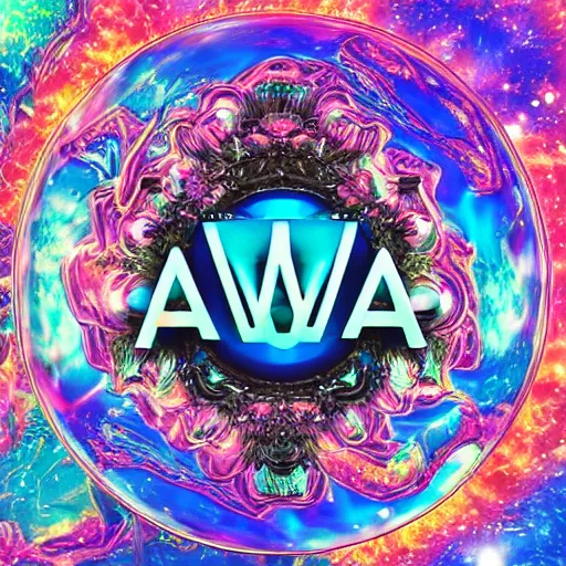 Image similar to a and w vaporwave logo, digital art, cosmic, 3 d high definition, trending on art station, photorealistic, high resolution, 8 k, octane, hyper detailed, insane details, intricate, elite, ornate, elegant trend, highly detailed and intricate, sharp focus, photography, unreal engine