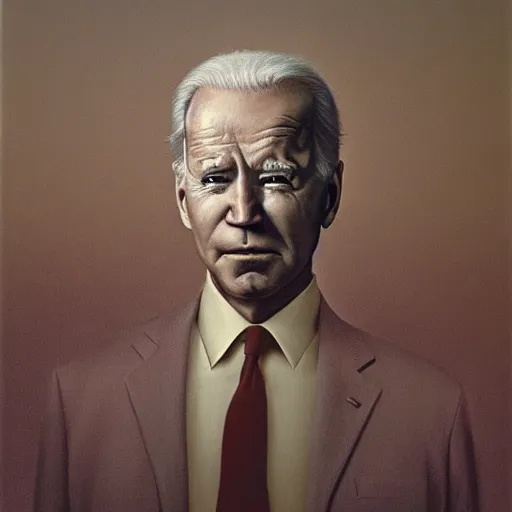 Prompt: Joe Biden. Paucity. Zdzisław Beksiński