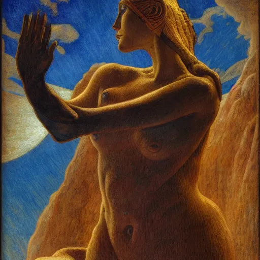 Image similar to polychrome cat sculpture from a lost civilization, by annie swynnerton and diego rivera and nicholas roerich and jean delville and charlie bowater, symbolist, dramatic lighting, god rays, art brut, rich colors, smooth sharp focus, extremely detailed, adolf wolfli and ( donato giancola and bilibin )