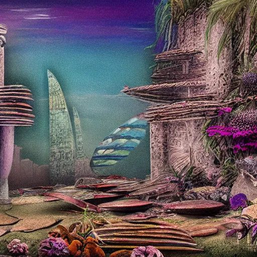 Prompt: matte painting flamboyant draw diatom