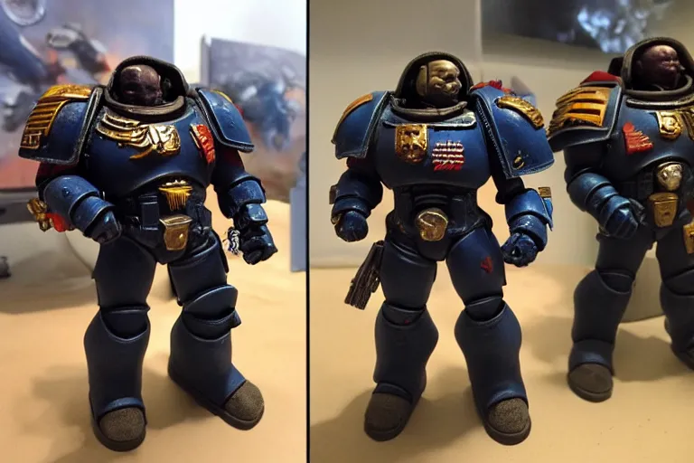 Image similar to space marine in real life