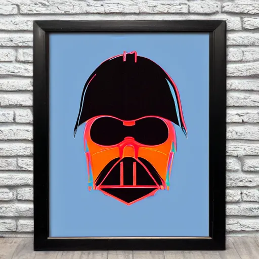 Prompt: andy warhol framed print of darth vader