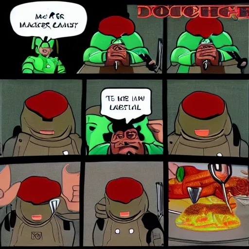 Image similar to master cheaf meets doomguy