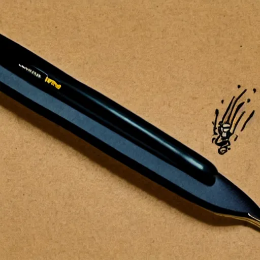 Image similar to a product photo of a technical pen exacto knife by junji ito, ethereal eel