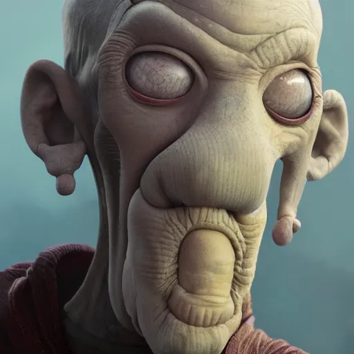 Prompt: hyperrealistic mixed media image of squidward tentacles, stunning 3 d render inspired art by greg rutkowski and xiang duan and thomas eakes, perfect facial symmetry, flawless human features, realistic, highly detailed attributes and atmosphere, dim volumetric cinematic lighting, 8 k octane render, post - processing, masterpiece,