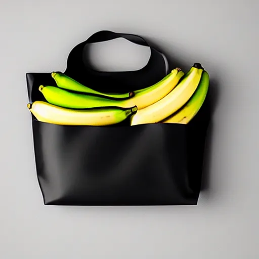 Image similar to a OPAQUE bag containing a banana, black background