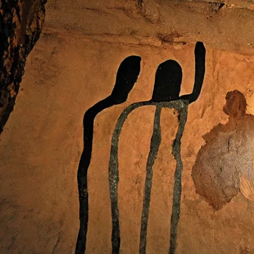 Prompt: forbidden cave painting