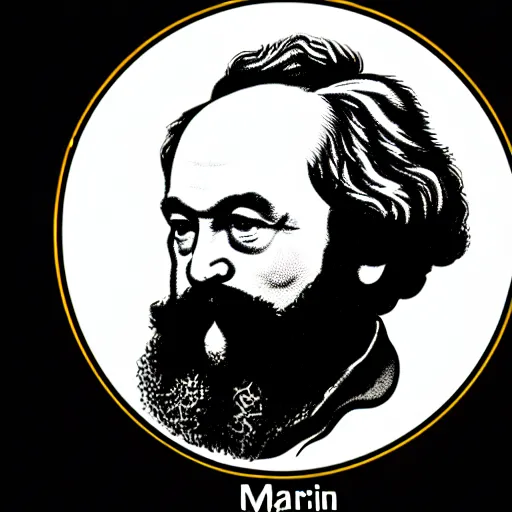 Image similar to karl marx pondering his orb, discord emoji, 2 d, flat, coherent, orthographic, transparent background, svg