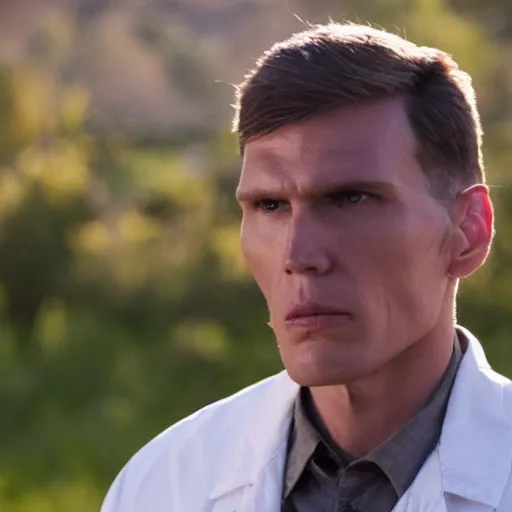 Image similar to Live Action Still of Jerma in Breaking Bad, real life, hyperrealistic, ultra realistic, realistic, highly detailed, epic, HD quality, 8k resolution, body and headshot, film still