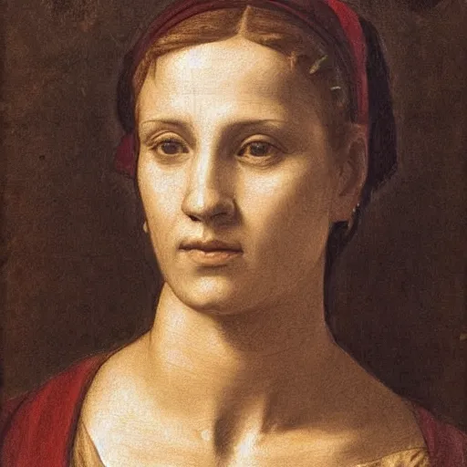 Image similar to portrait drawing of a woman, beautiful, by andrea del sarto, renaissance, harmonius, elegant, shoulder - length, chalk