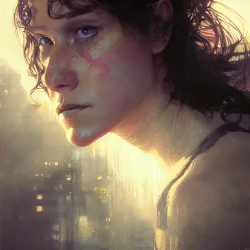 Image similar to netta, hyperrealistic portrait, bladerunner street, art of elysium by jeremy mann and alphonse mucha, fantasy art, photo realistic, dynamic lighting, artstation, poster, volumetric lighting, very detailed face, 4 k, award winning