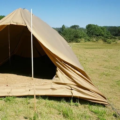 Prompt: tai military tent in battle field