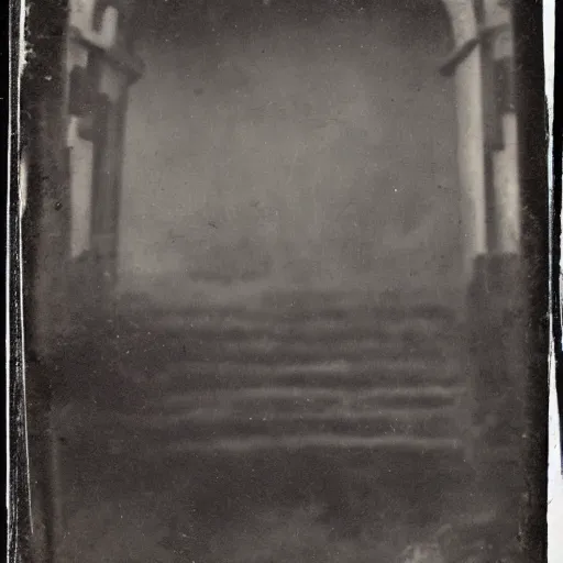 Prompt: tintype photo of a labyrinth