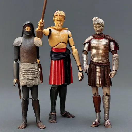 Prompt: ancient roman action figure toys,