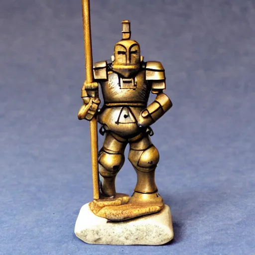 Prompt: Royal Humanoid Warforged guard made of stone wielding a guisarme, sun symbol engraved in it's chest, buff, realistic, High res, detailed, dungeons and dragons