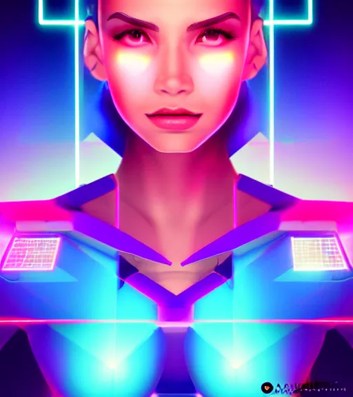 Image similar to symmetry!! latin princess of technology, solid cube of light, hard edges, product render retro - futuristic poster scifi, lasers and neon circuits, beautiful woman latin princess, intricate, elegant, highly detailed, digital painting, artstation, concept art, smooth, sharp focus, illustration, dreamlike, art by artgerm