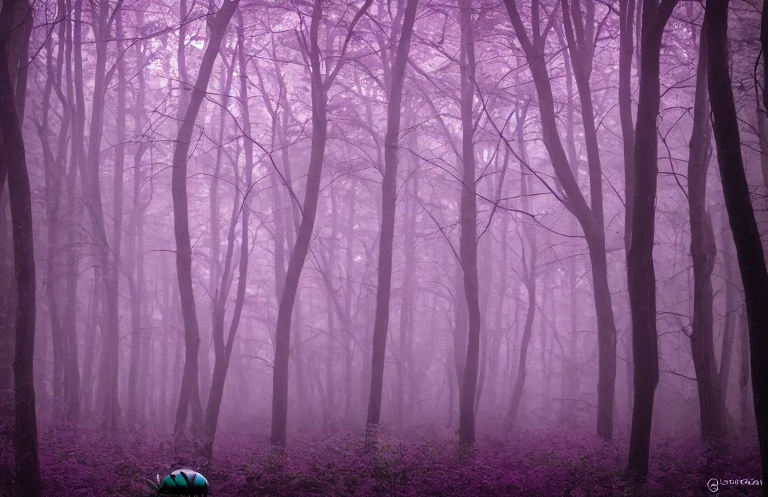 purple forest, glowing beetle, sigma lens, strong | Stable Diffusion ...