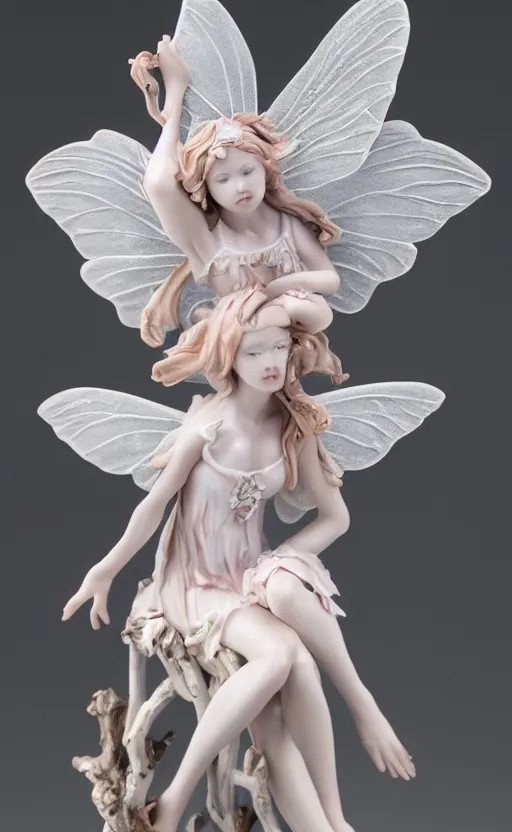 Image similar to !dream Porcelain fairy girl figure, 8k, studio photography, highly detailed