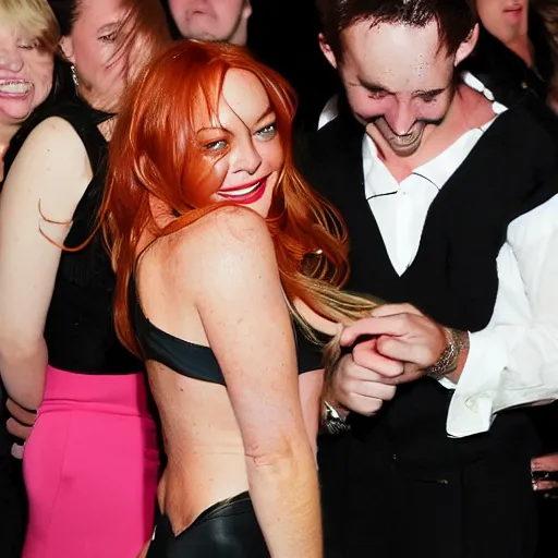 Prompt: a man tickling Lindsay Lohan armpits