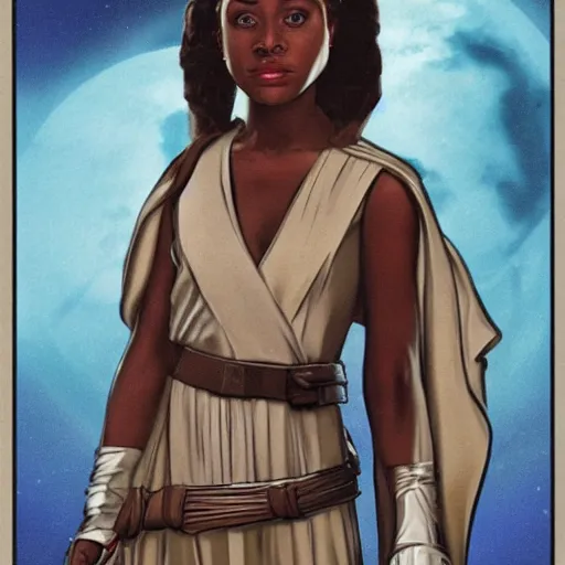 Image similar to slave leah from star wars in a 1 9 8 0 s novel cover