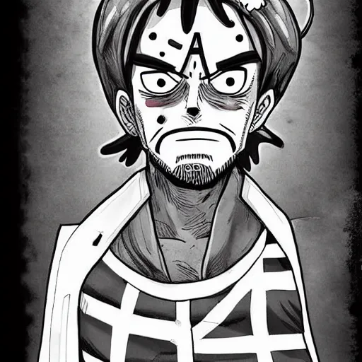 Prompt: robert downey jr as character in one piece manga, sketch design