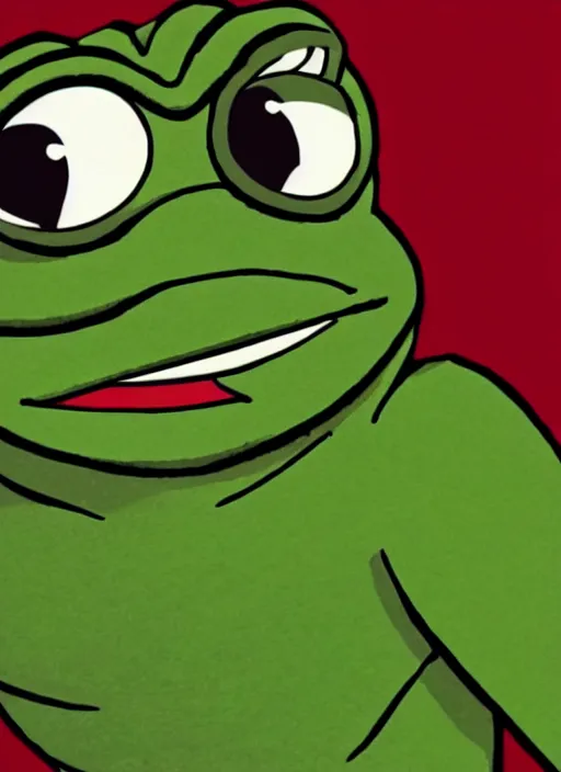 Prompt: film still of Pepe the frog as Superman in Superman, 4k