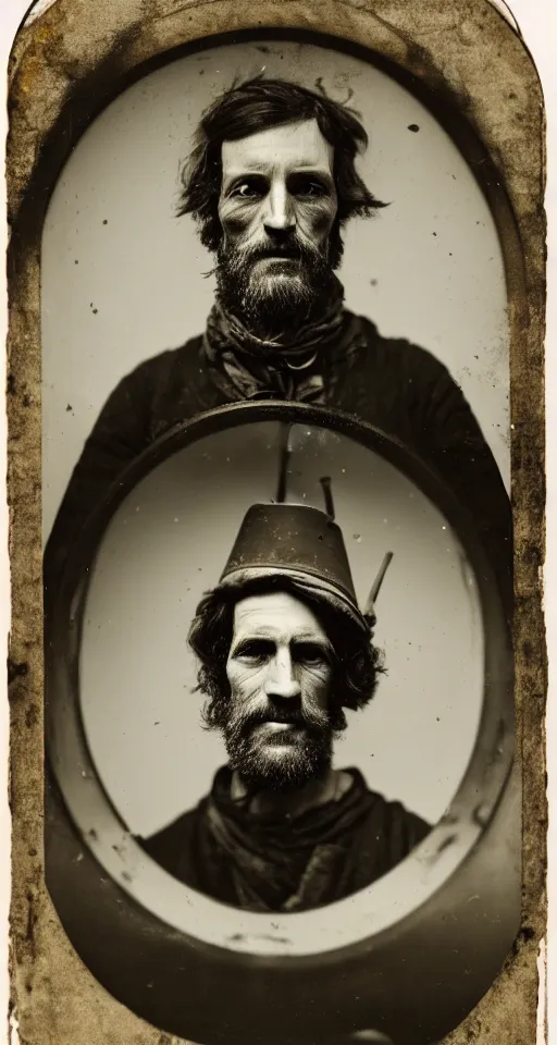 Prompt: a highly detailed digital collodion photograph, a portrait of a candlemaker