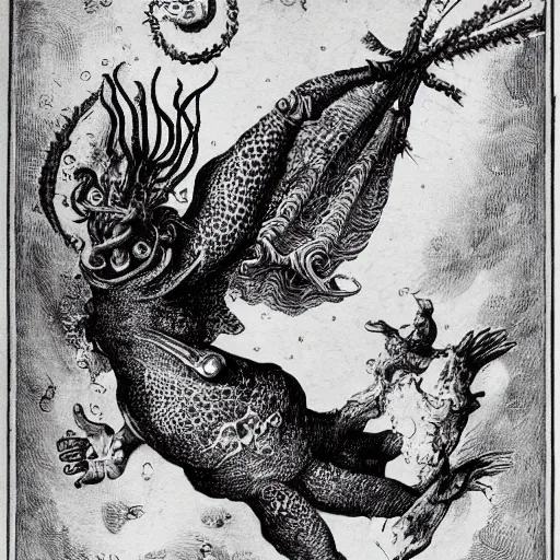 Image similar to whimsical freaky creature sings a unique canto about'as above so below'being ignited by the spirit of haeckel and robert fludd, breakthrough is iminent, glory be to the magic within