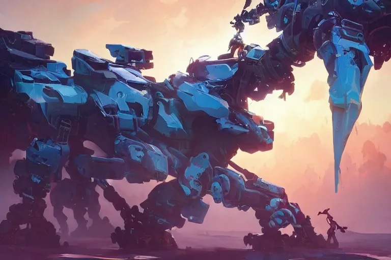 Image similar to scrapper machine mecha animal beast robot of horizon forbidden west horizon zero dawn bioluminiscence, behance hd by jesper ejsing, by rhads, makoto shinkai and lois van baarle, ilya kuvshinov, rossdraws global illumination