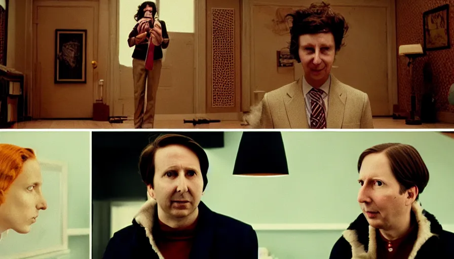 Image similar to the two complementary forces that make up all aspects and phenomena of life, by Wes Anderson,