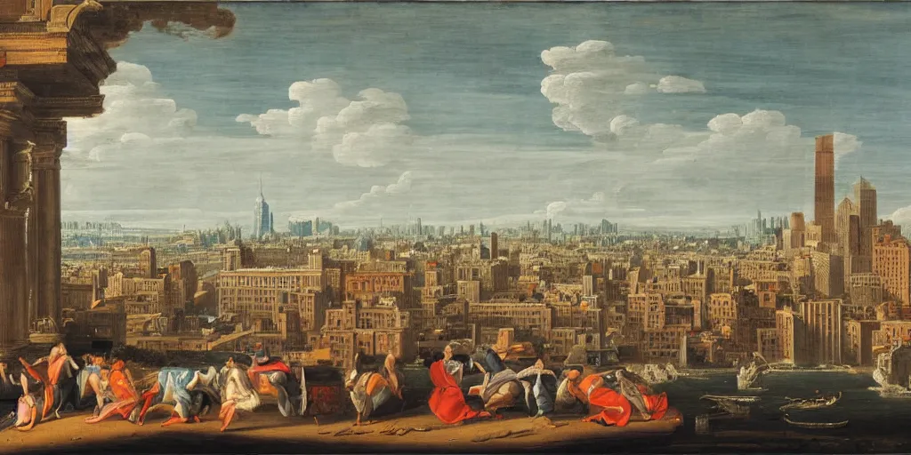 Image similar to view of new york by giovanni paolo panini