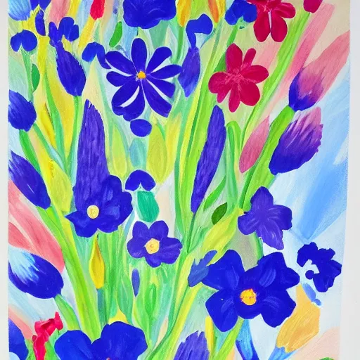 Image similar to synthetic elements of gouache painting of flowers and flower borders