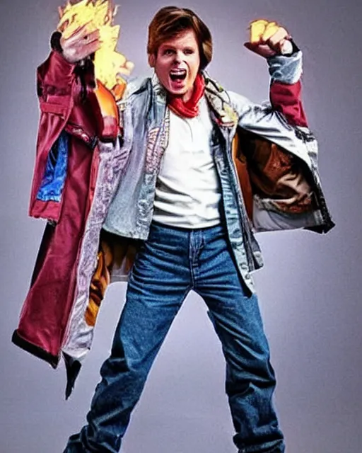 Image similar to mix of marty mcfly and doc brown
