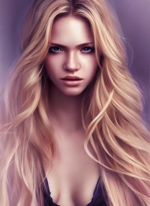 Prompt: photo of a gorgeous female with long blonde hair in the style of stefan kostic, realistic, body shot, sharp focus, 8 k high definition, insanely detailed, intricate, elegant, art by stanley lau and artgerm, floating embers