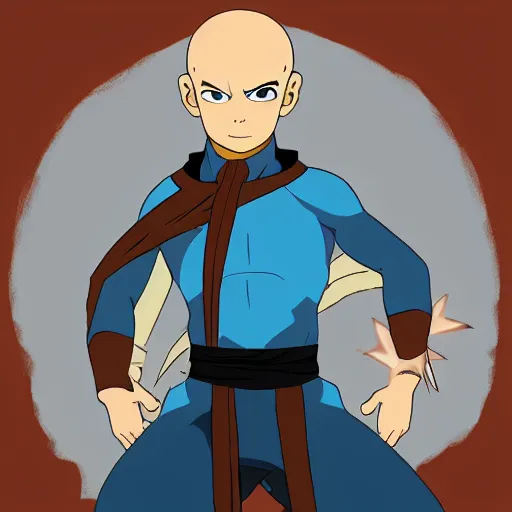 Prompt: Avatar Aang in the style of VLOP