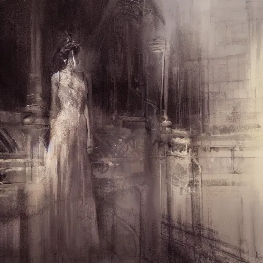 Image similar to drawing of princes by jeremy mann