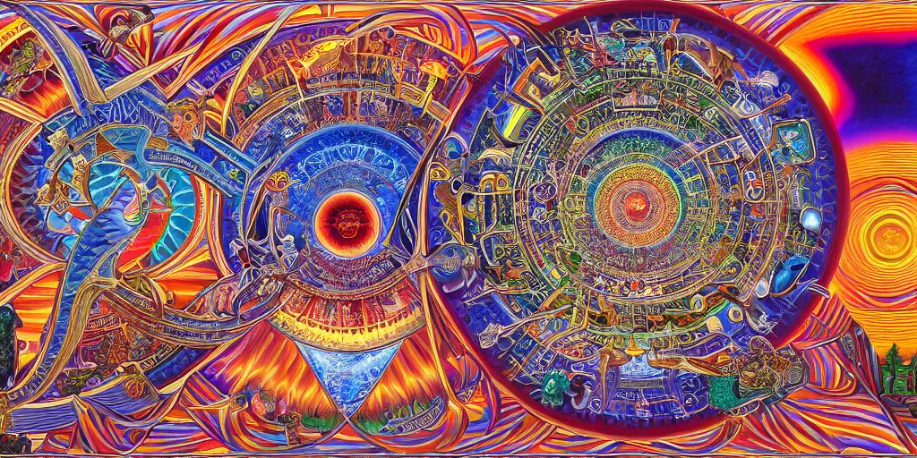 Image similar to memory palace, masterpiece composition, 8 k resolution, ultra fine illustration, art by alex grey and tokio aoyama, highly detailed,