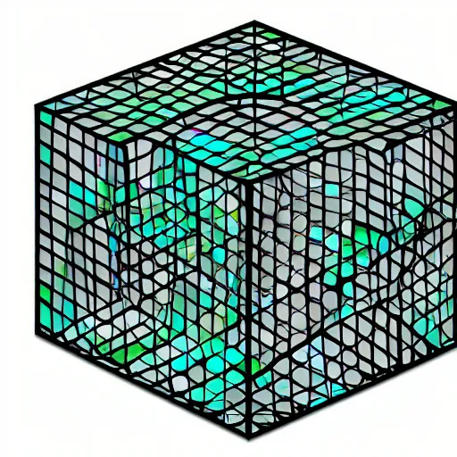 Image similar to hypercube in 4 dimensional space, vector graphic, outlines, matlab, mathematics