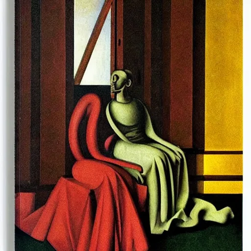 Image similar to An artwork by Giorgio de Chirico