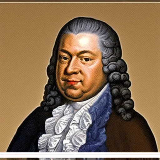 Prompt: photo of bach in real life, highly detailed