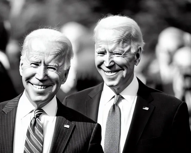 Image similar to president joe biden face to face with president joe biden, nikon 3 5 mm, photograph