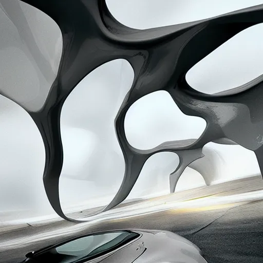 Image similar to car Ash Thorp :: in oil liquid organic architecture style