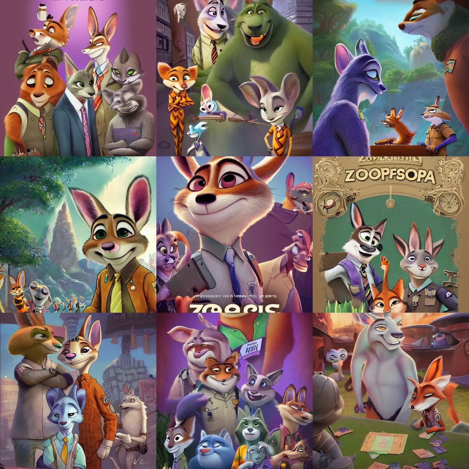 Prompt: zootopia art by magic the gathering