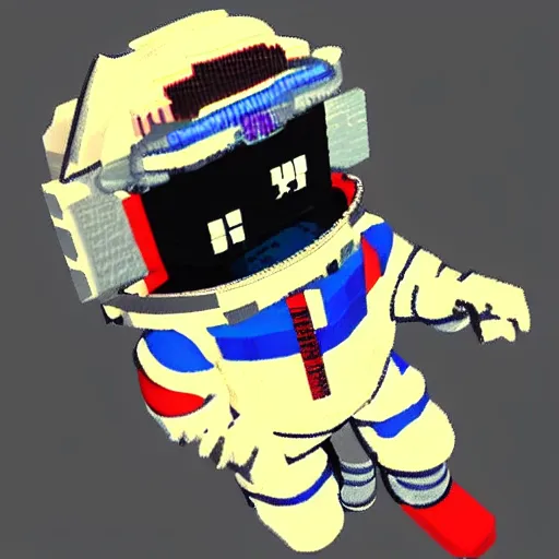 Image similar to astronaut possum, cga graphics scheme, voxel art