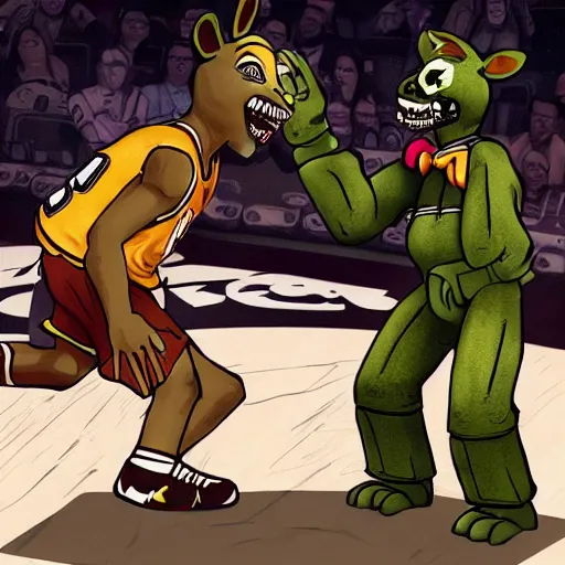 Image similar to springtrap playing in the nba