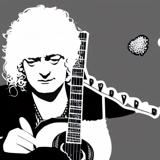 Image similar to jimmy page from led zepelin playing - guitar - solo, sticker - art, svg vector, adobe - illustrator