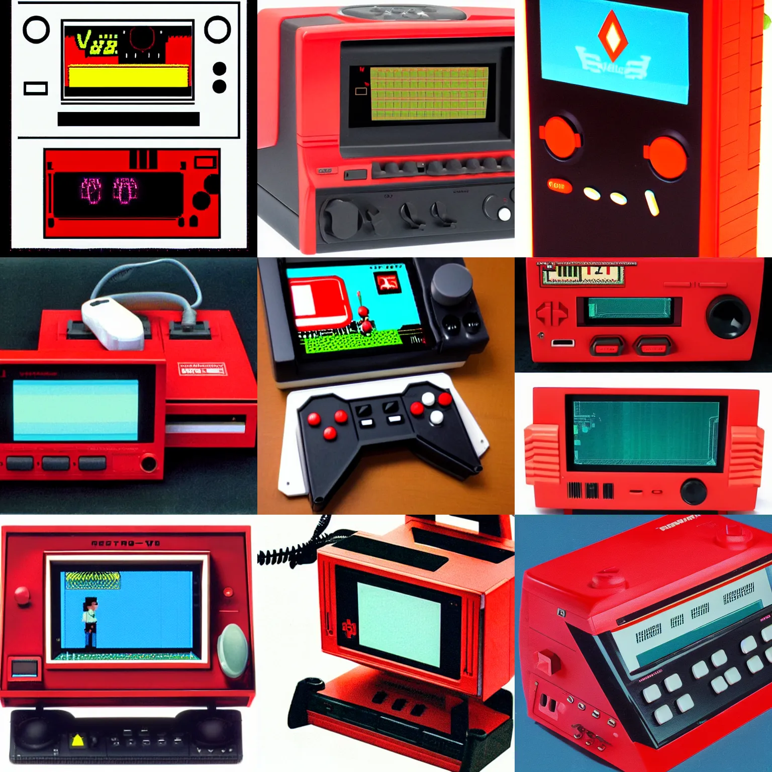 Prompt: console virtualboy, retro style, 1980