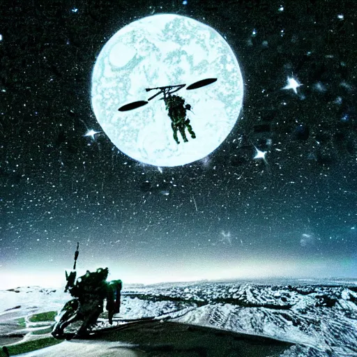 Prompt: extraterrestrial captured at night by russian special forces